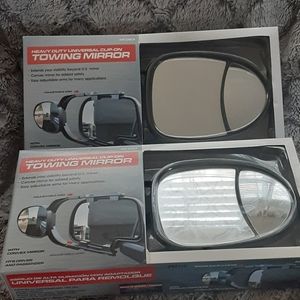 Towing trailer Mirrors (2), O.E. Universal Clip On. NEW NEVER USED...